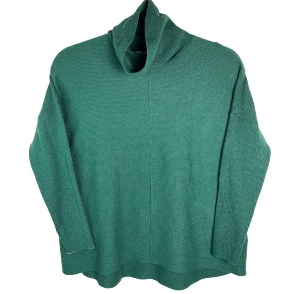 Green Turtleneck Sweater Womens Size Small Pullover Knit‎ Cozy Top Long Sleeve